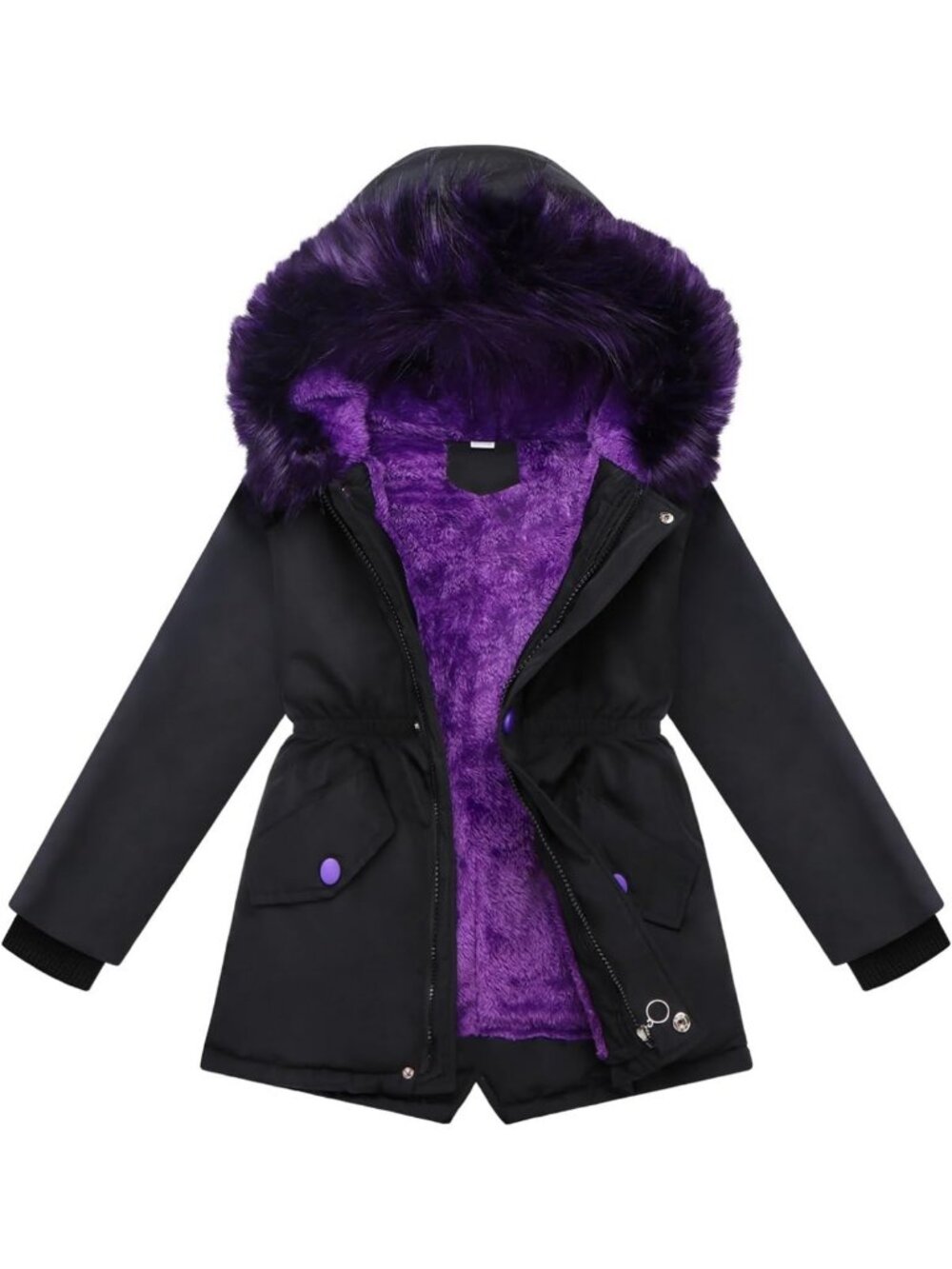 Cozy Heavyweight Hooded Puffer Jacket for Girls - Warm Winter Parka Outerwear